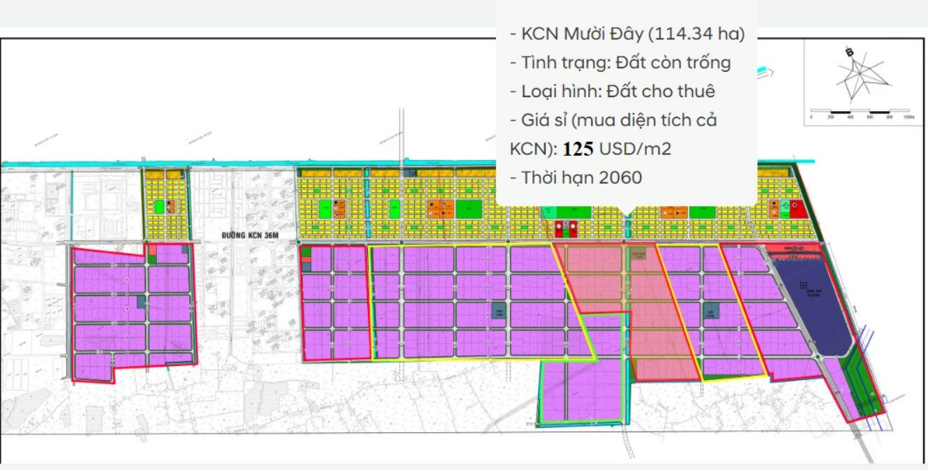 Bán 114.34 ha đất khu công nghiệp Mười Đây, Đức Hoà 3, Long An